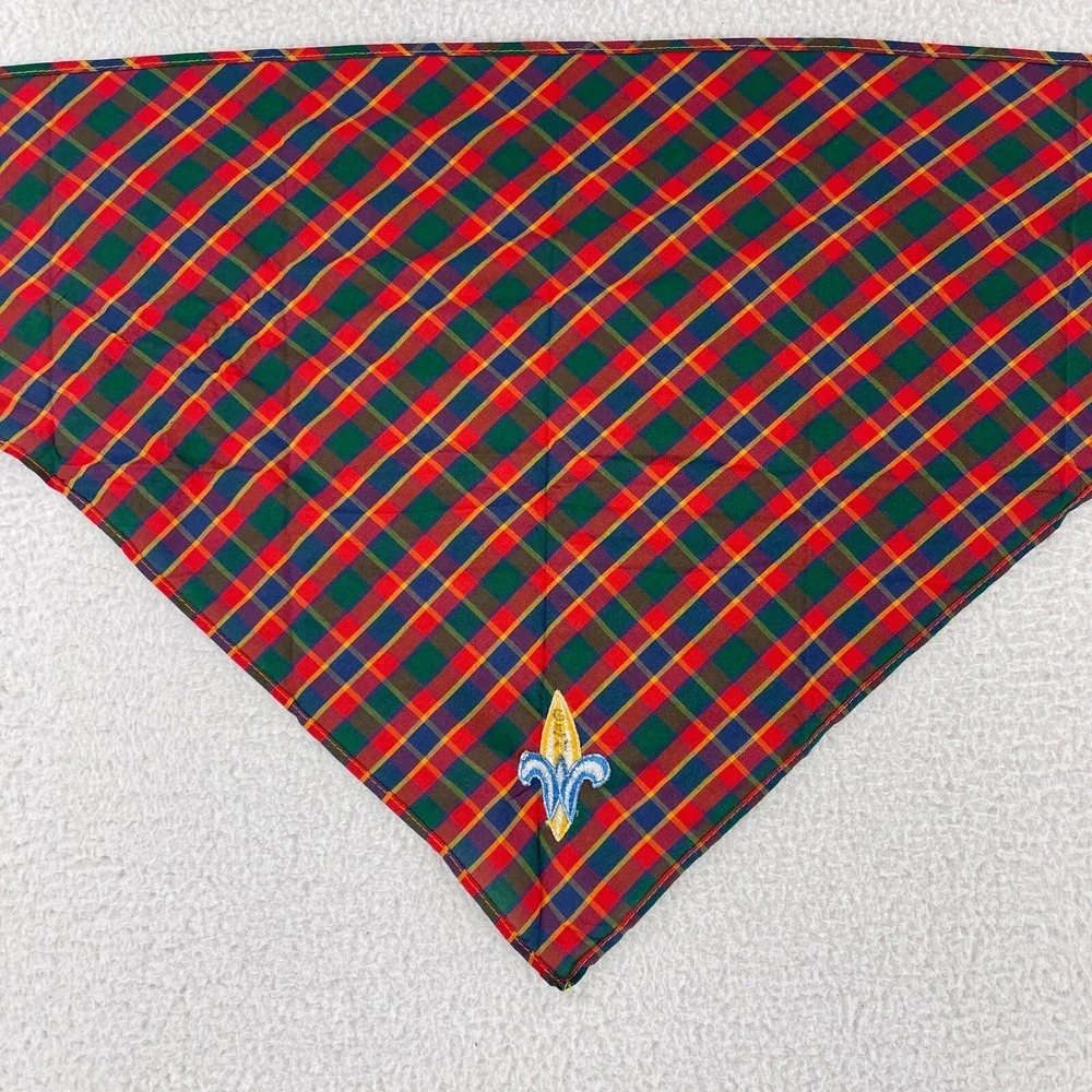 Boy Scouts of America Red Plaid Webelos Neckerchief Scarf Handkerchief‎